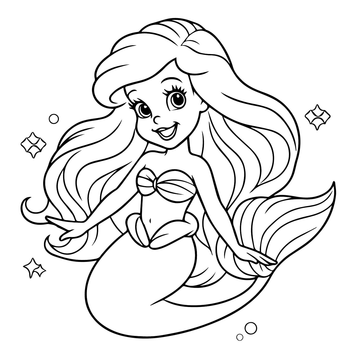 Desenho deAriel está Sorrindo para colorir