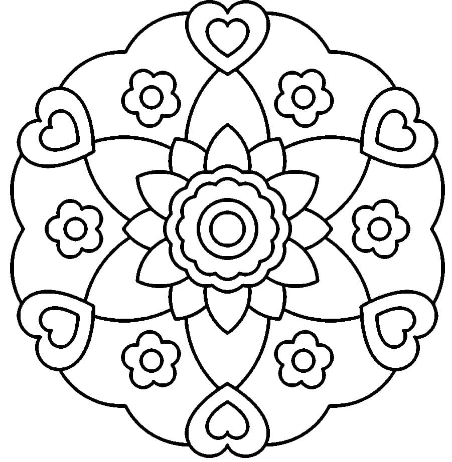 Desenho deArte de Mandala Simples para colorir