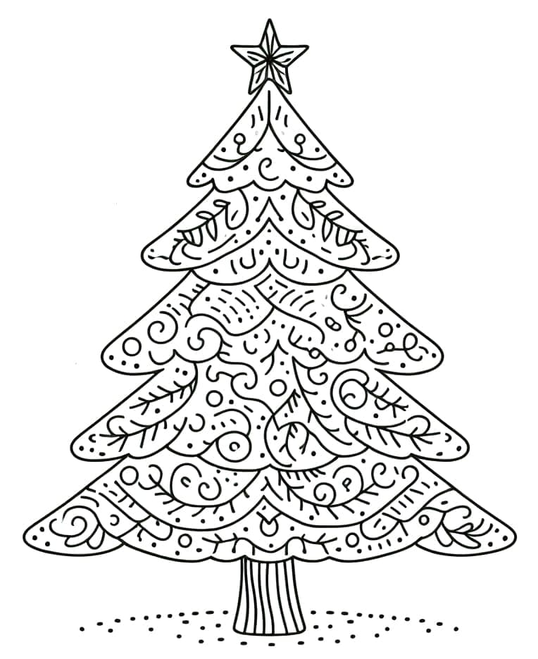 Desenho deÁrvore de Natal Perfeita para colorir