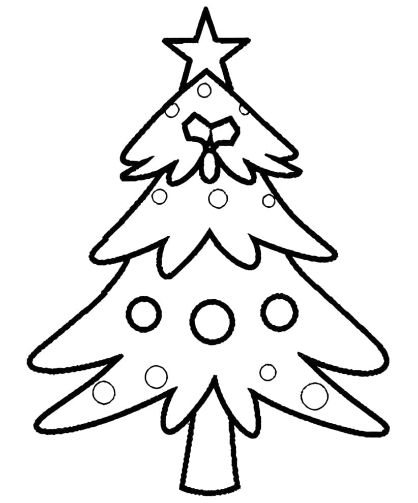 Desenho deÁrvore de Natal Simples para colorir