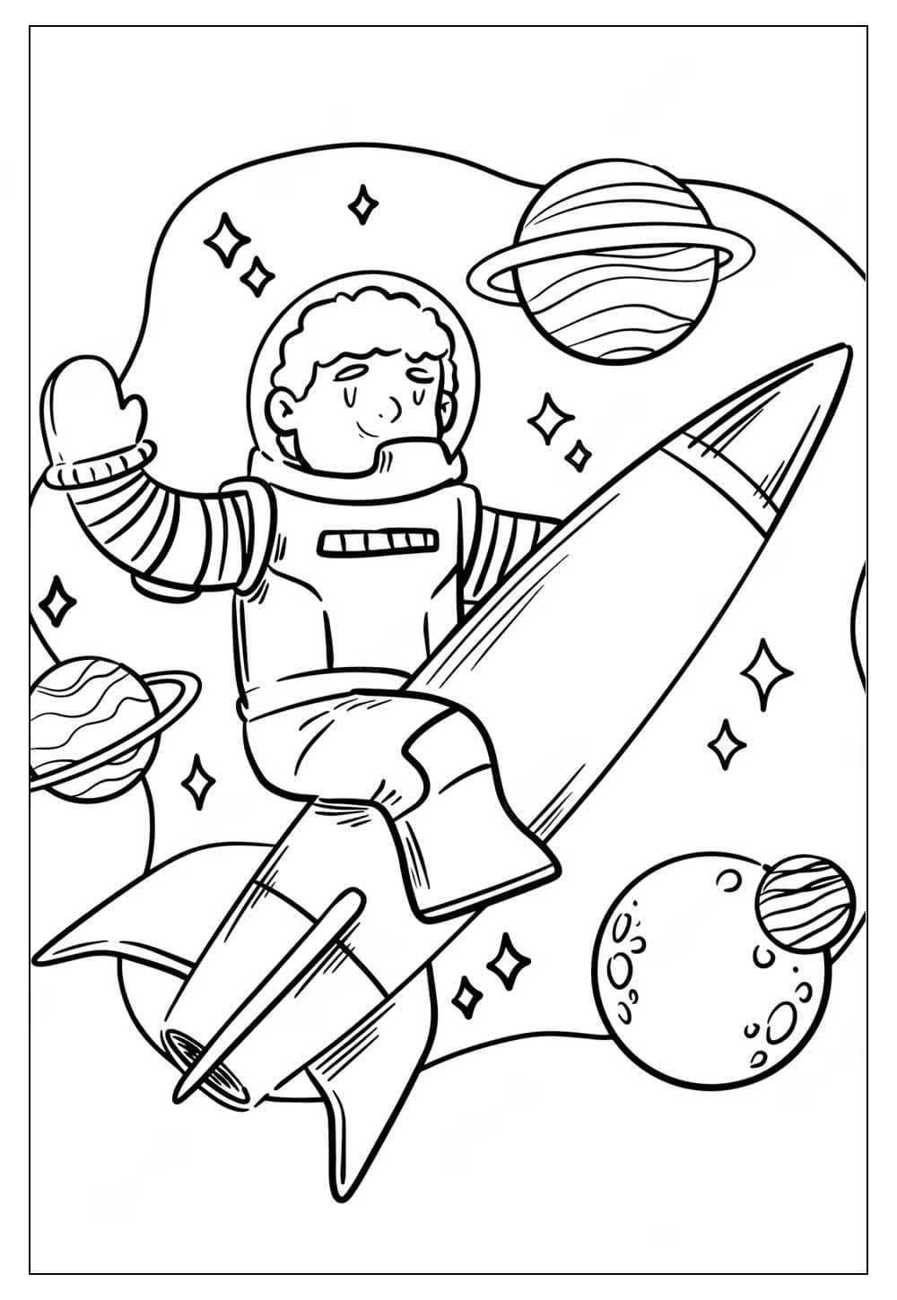 Desenho deAstronauta Amigável para colorir