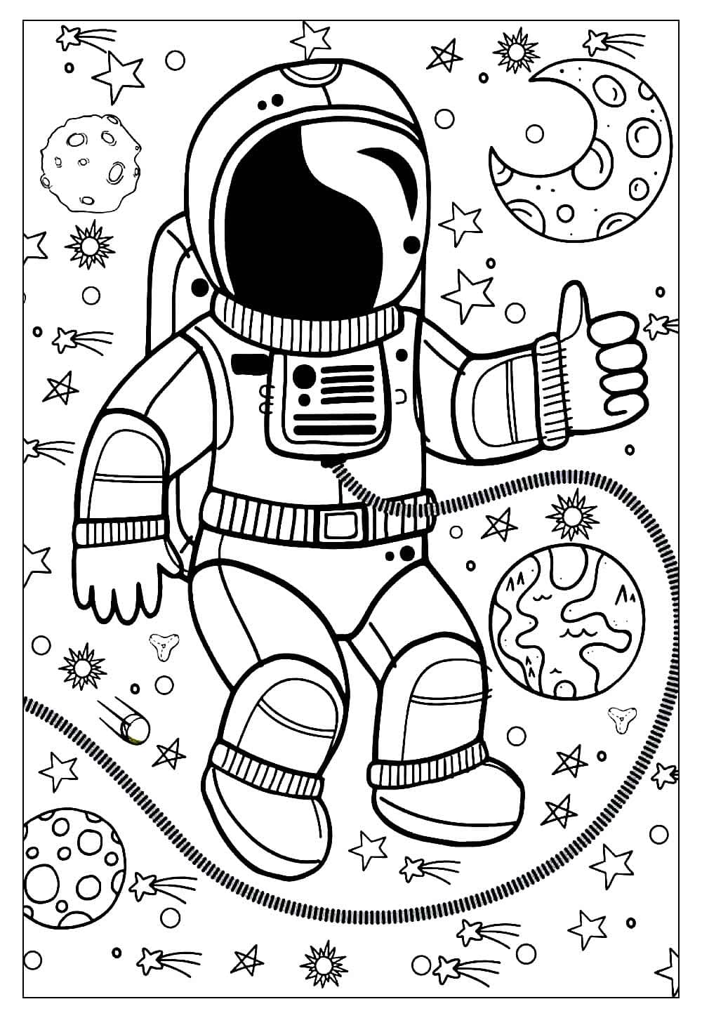 Desenho deAstronauta Grátis para colorir