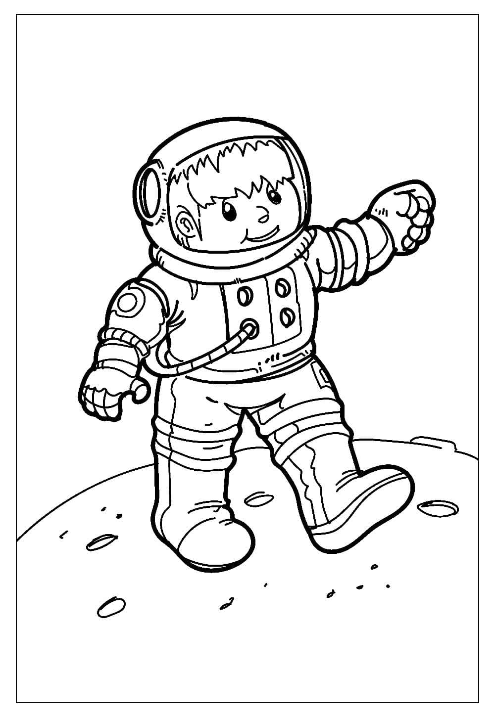 Desenho deAstronauta Muito Fofo para colorir