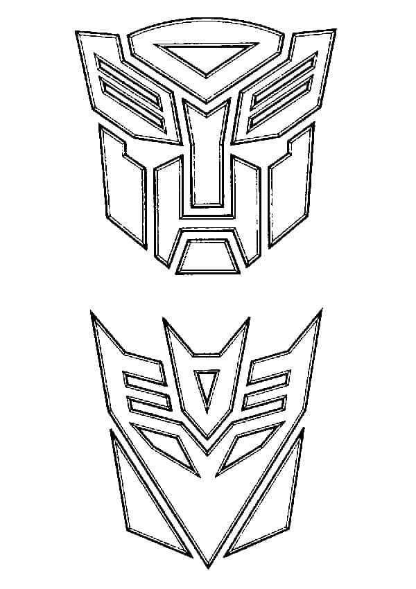 Desenho deAutobot e Decepticon de Transformers para colorir