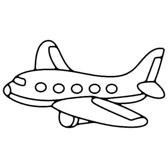 Desenho deAvião Fácil para colorir