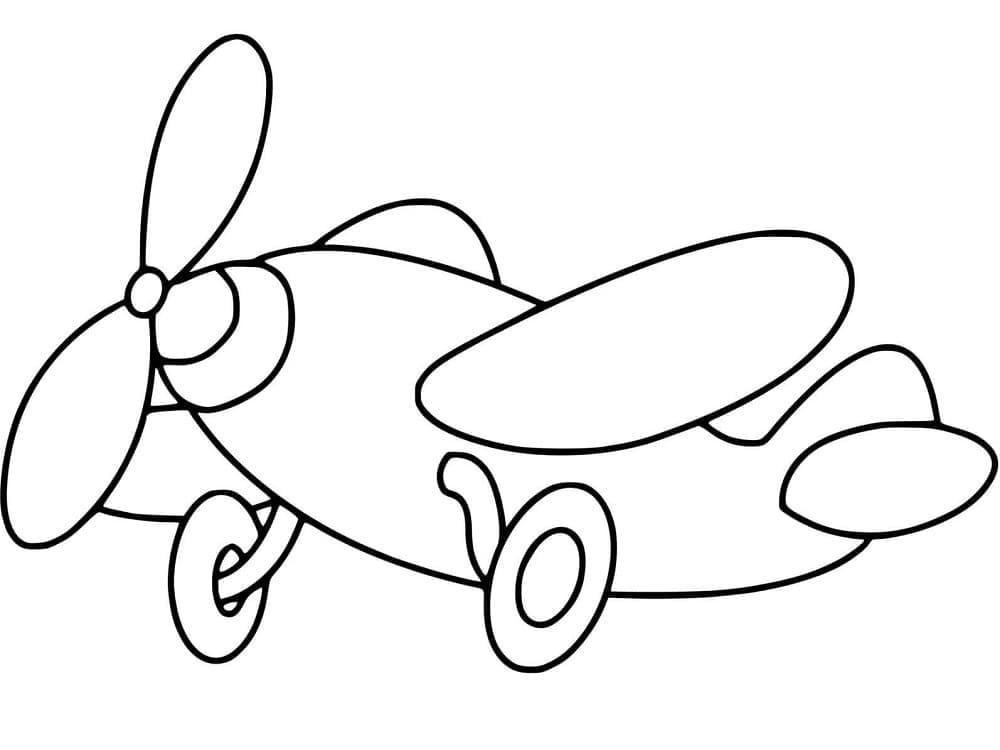 Desenho deAvião Simples para colorir