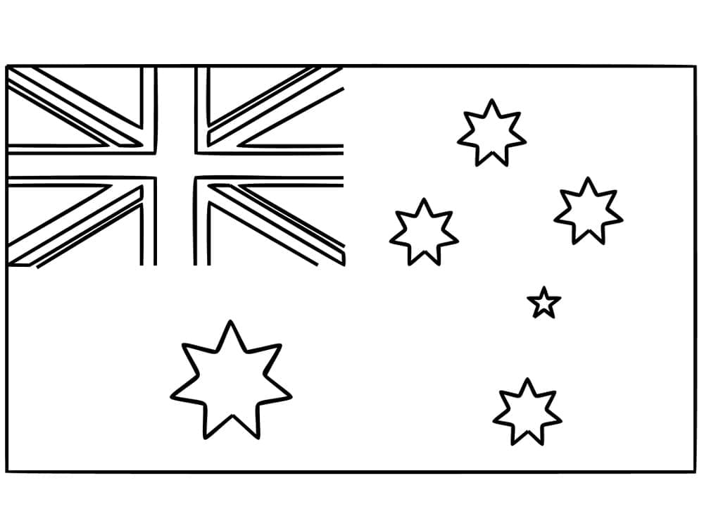 Desenhos de Bandeira da Australia para colorir