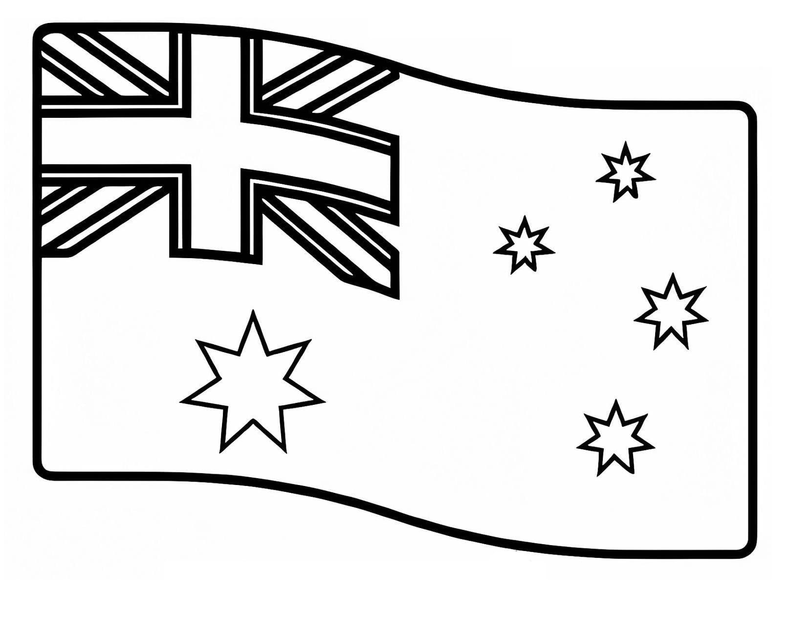 Desenho deBandeira da Australia Imprimível para colorir