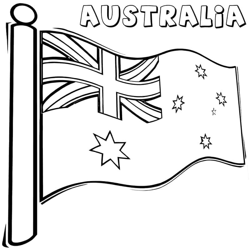 Desenho deBandeira da Australia Para Crianças para colorir