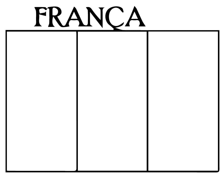 Desenho deBandeira da França Fácil para colorir