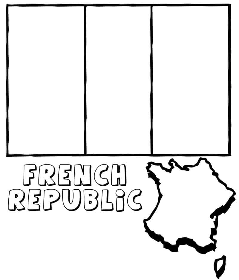 Desenho deBandeira da França Imprimível Grátis para colorir