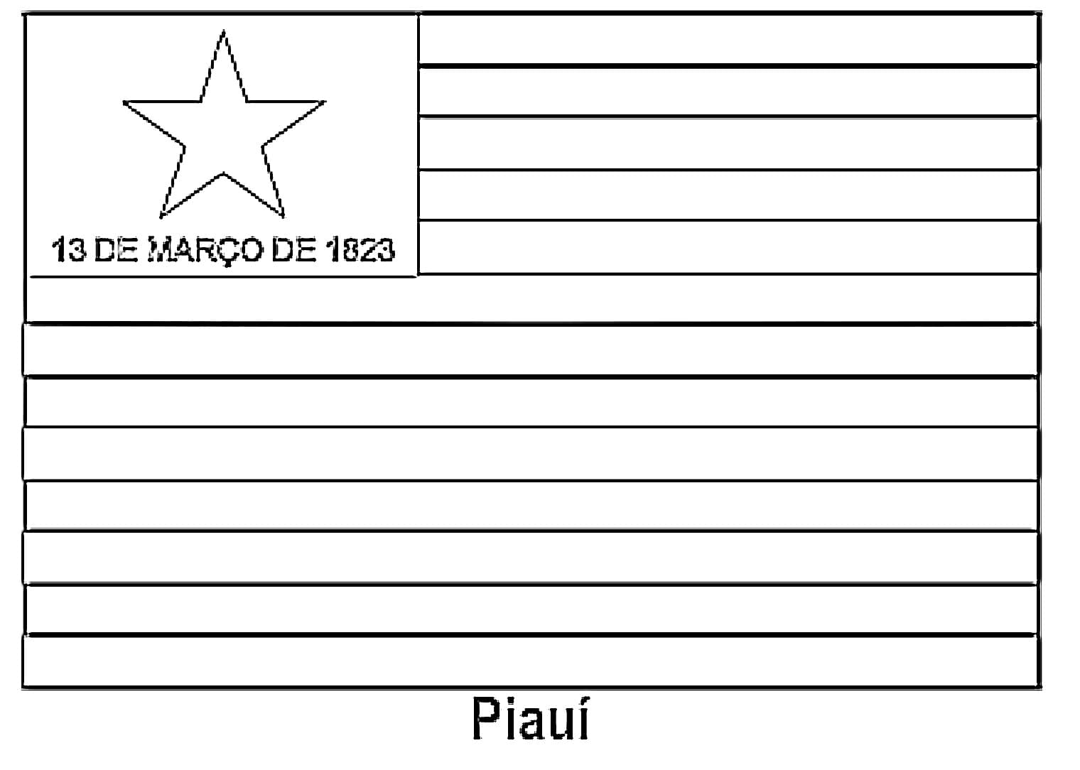 Desenho deBandeira do Piauí Grátis para colorir