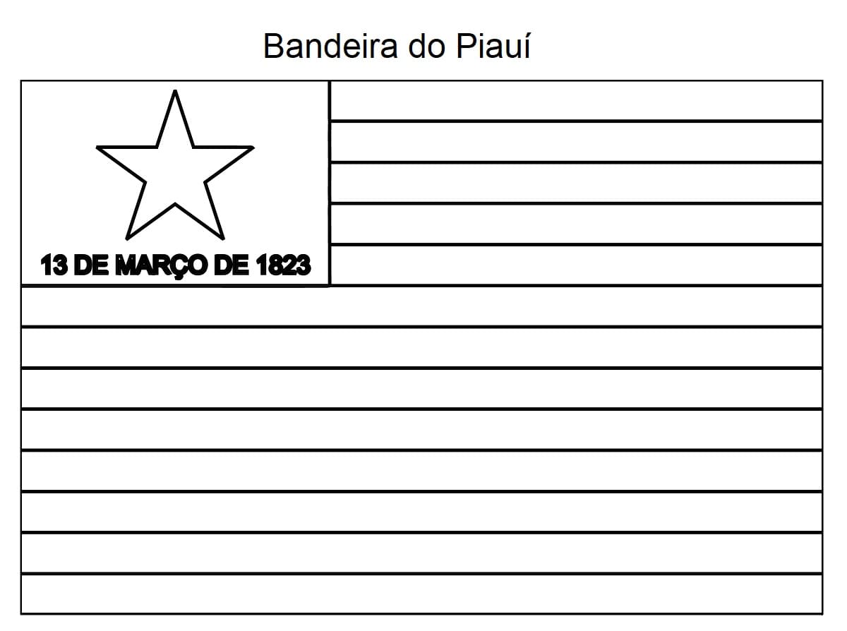 Desenho deBandeira do Piauí Imprimível para colorir