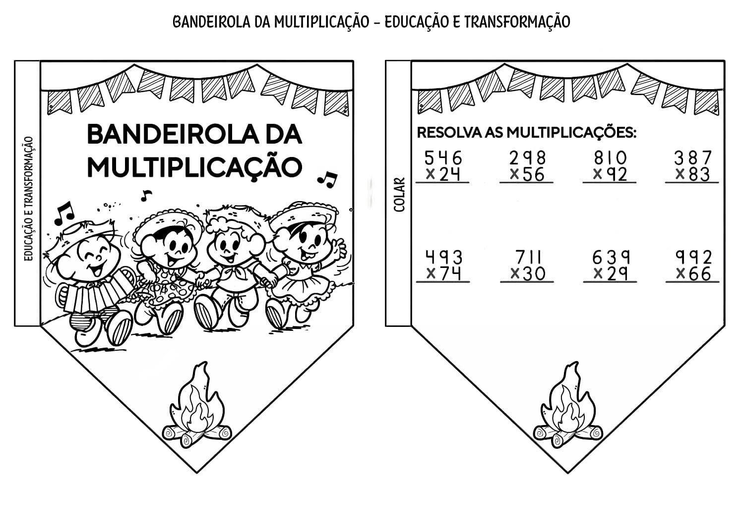 Desenho deBandeirola da Multiplicação para colorir