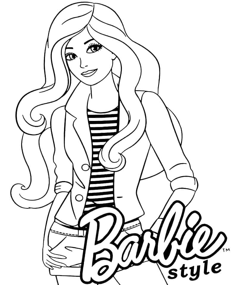 Desenho deBarbie Imprimível Para Crianças para colorir