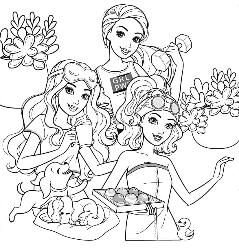 Desenho deBarbie e Amigas para colorir