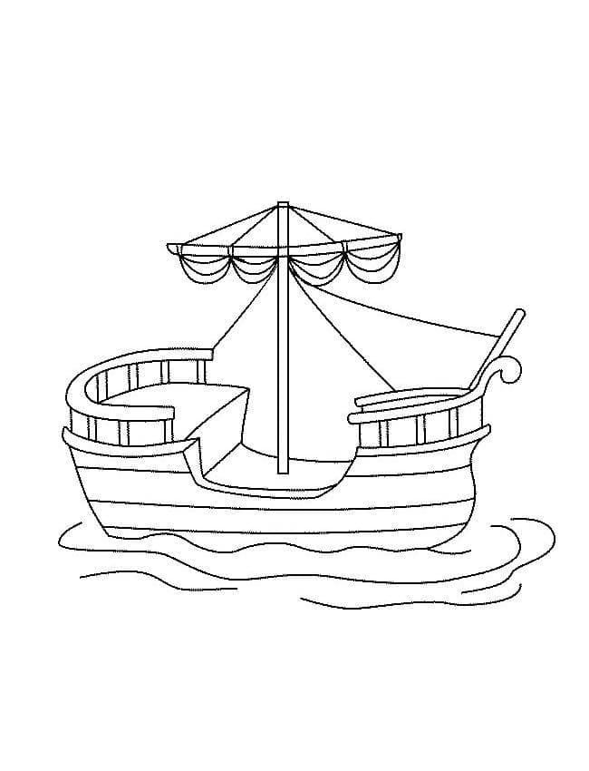 Desenho deBarco Fofo para colorir