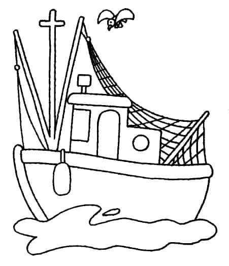 Desenho deBarco de Pesca para colorir