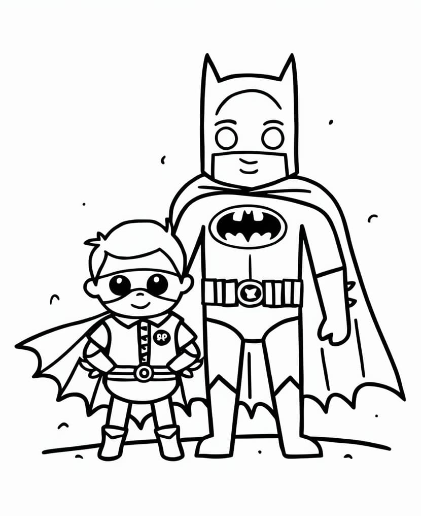 Desenho deBatman e Robin Para Crianças de 5 Ano para colorir