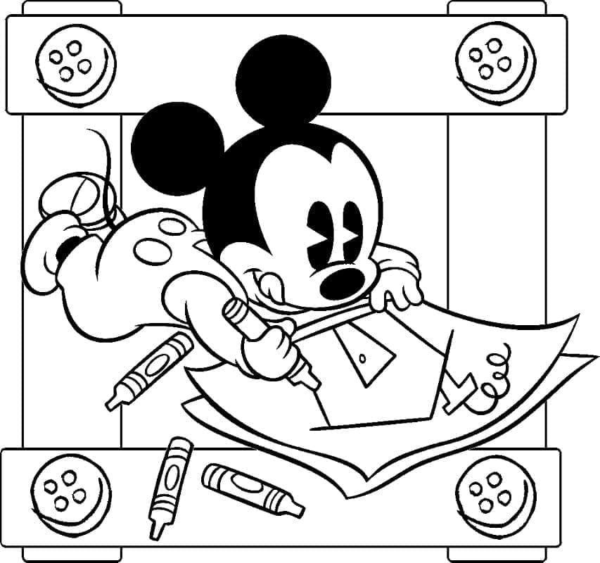 Desenho deBebê Disney Mickey Mouse para colorir