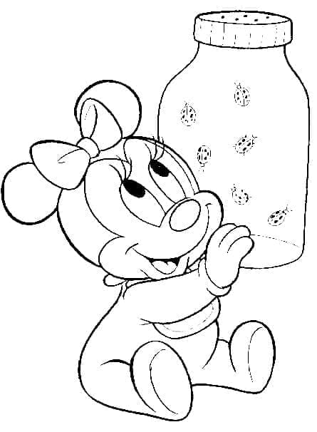 Desenho deBebê Disney Minnie Mouse para colorir