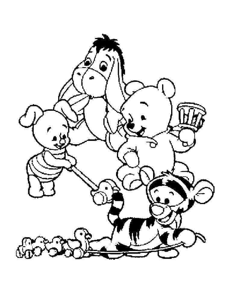 Desenho deBebê Disney Ursinho Pooh para colorir