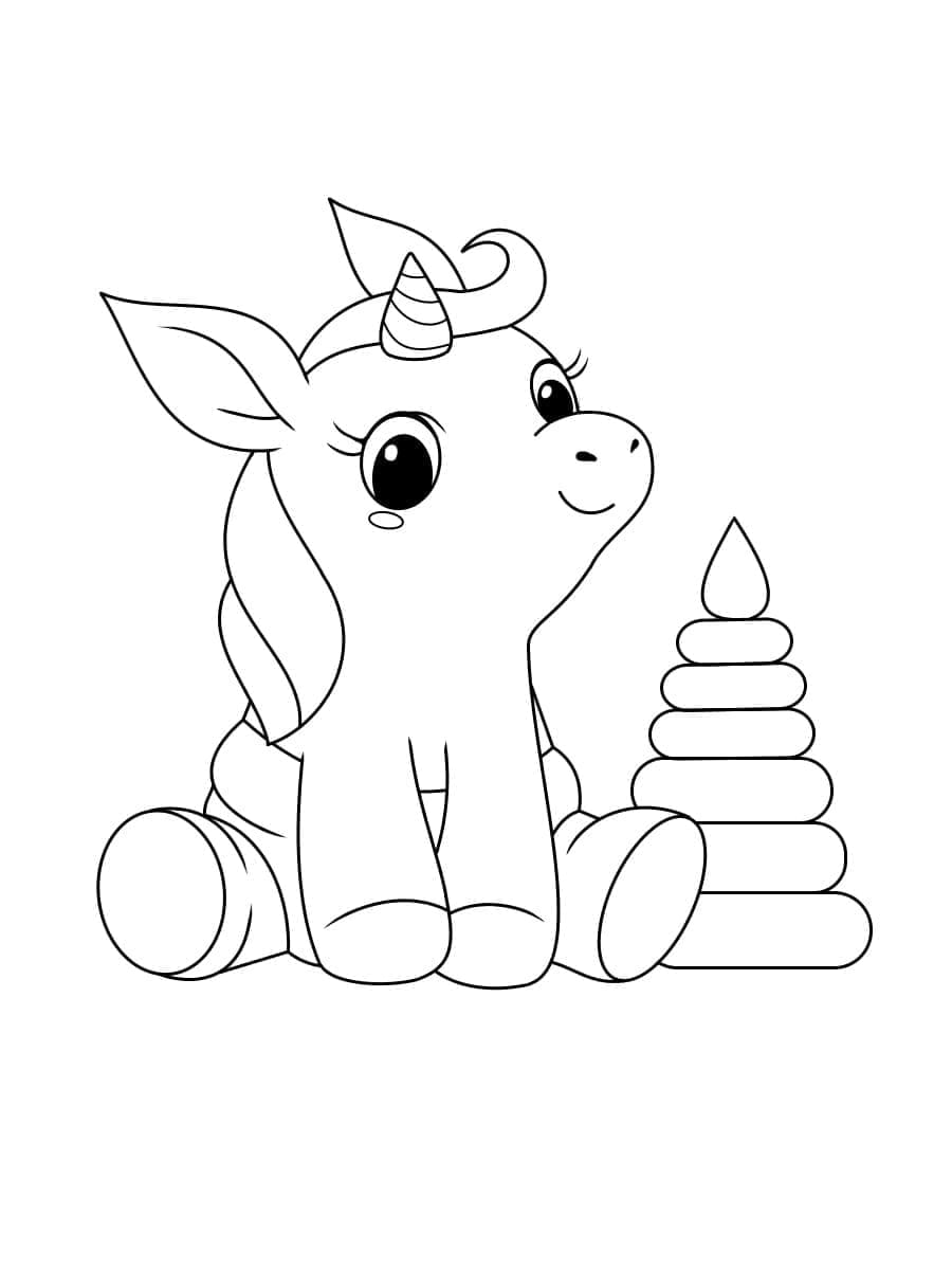 Desenho deBebe Unicornio para colorir