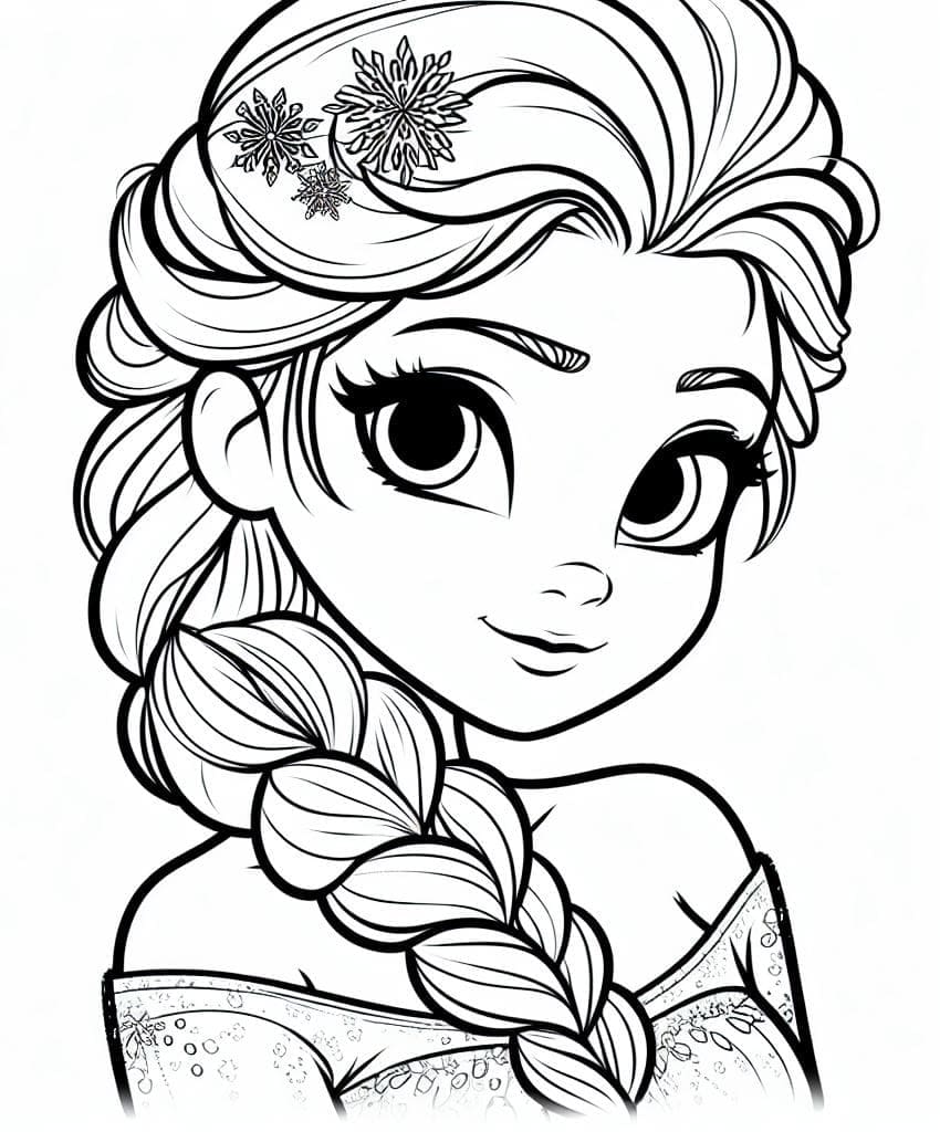 Desenho deBela Elsa para colorir