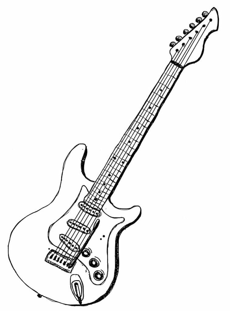 Desenho deBela Guitarra Elétrica para colorir