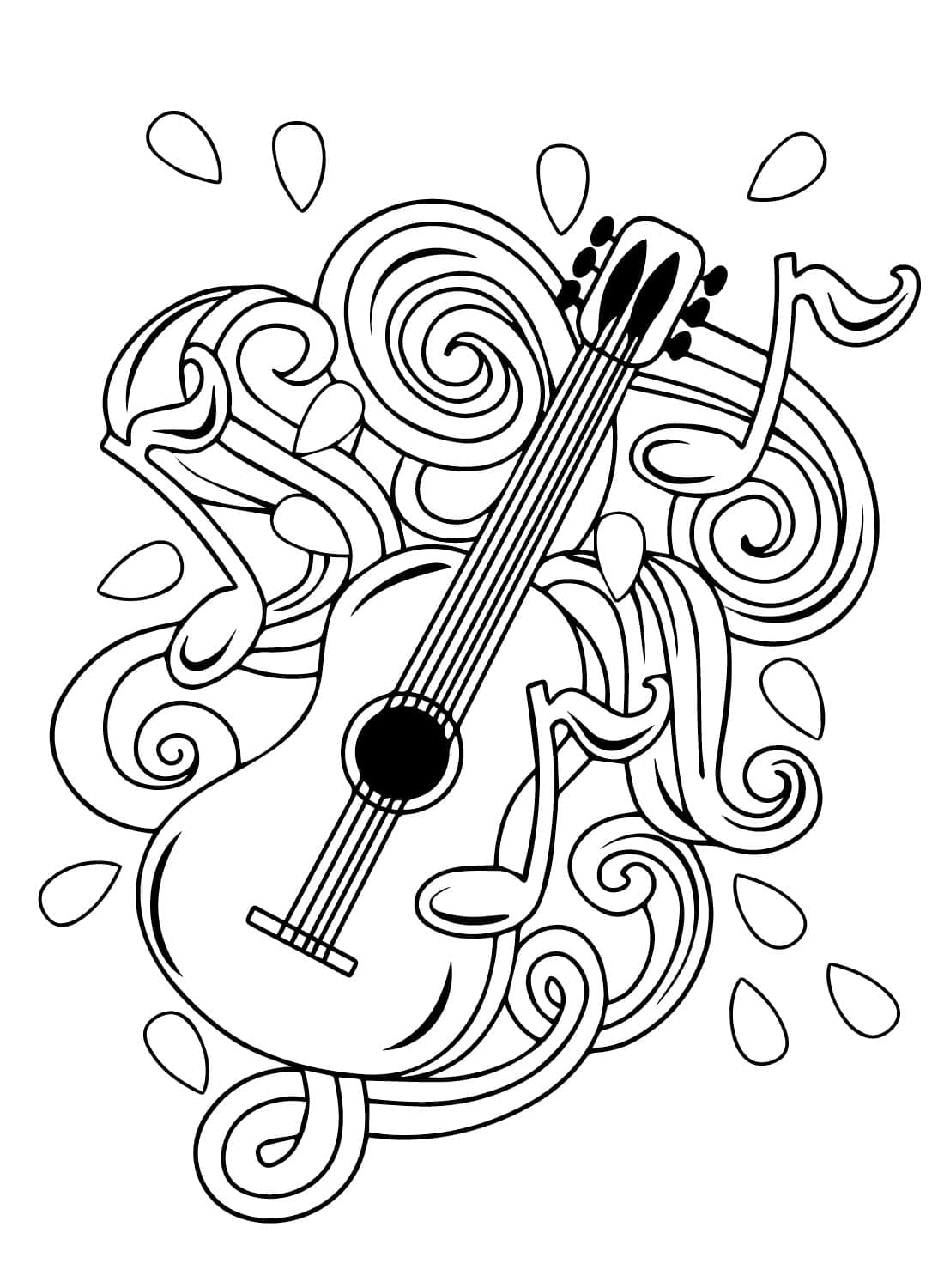 Desenho deBela Guitarra para colorir