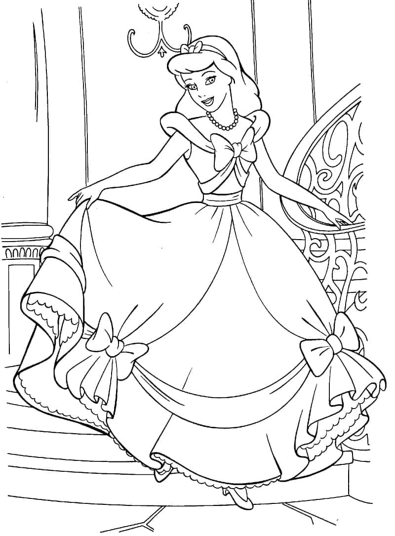 Desenho deBela Princesa Cinderela para colorir