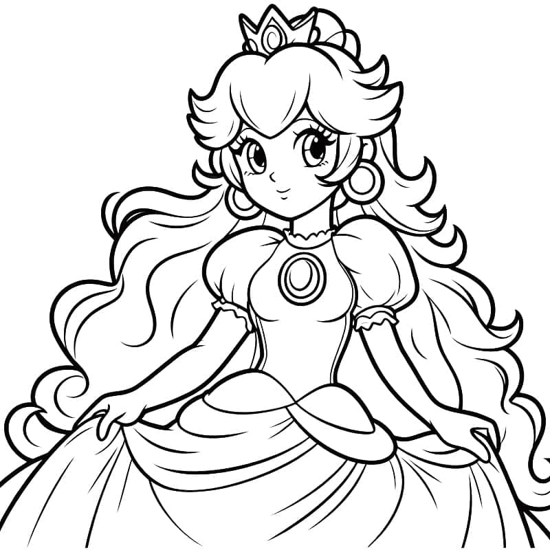 Desenho deBela Princesa Peach para colorir