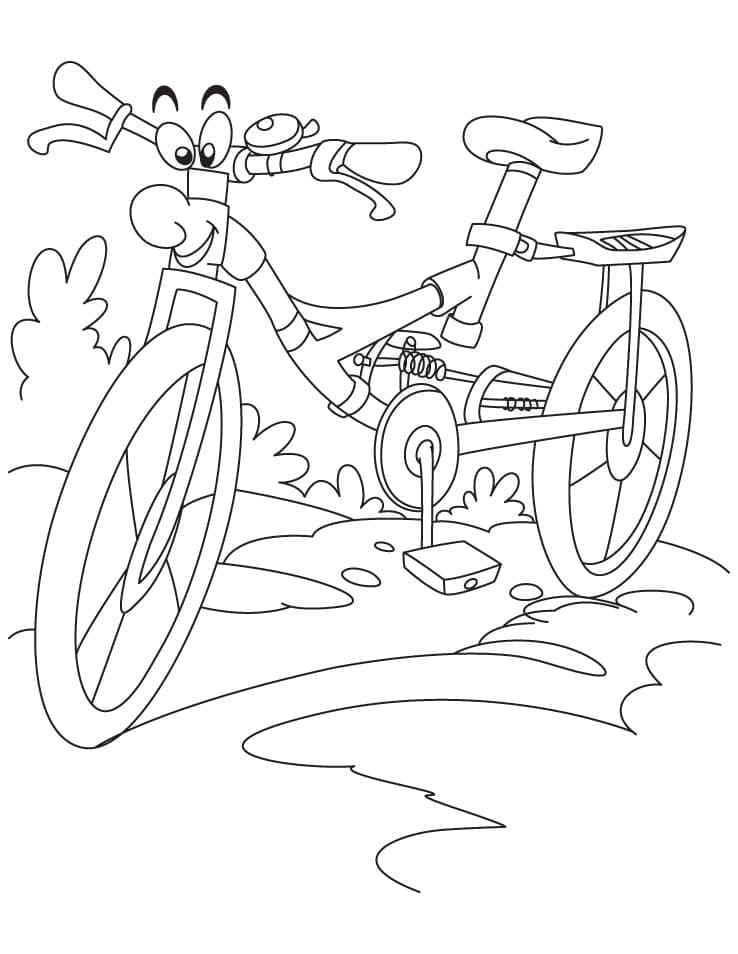 Desenho deBicicleta de Desenho Animado para colorir