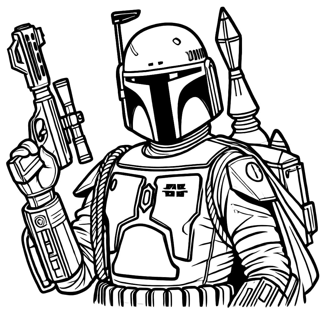 Desenho de Boba Fett para colorir