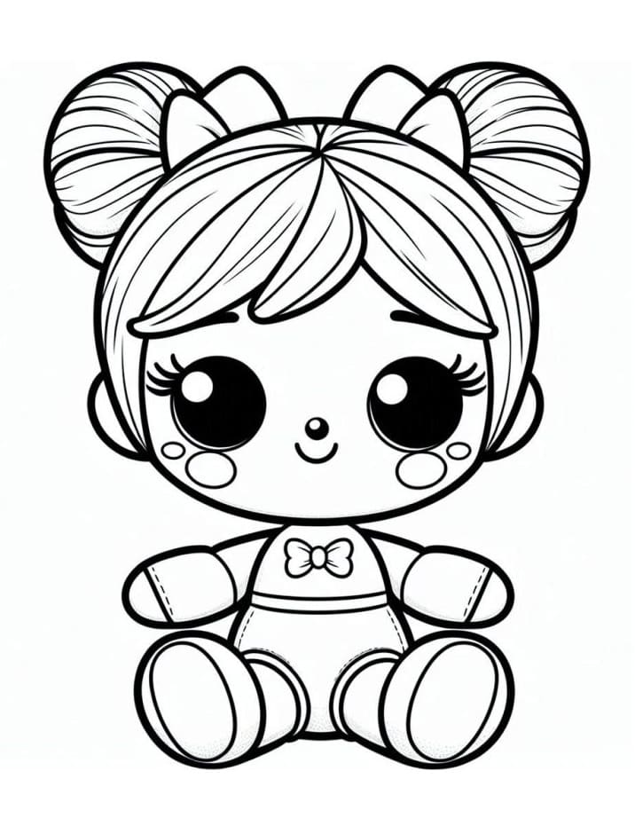 Desenho deBoneca Kawaii Imprimível Grátis Para Crianças para colorir