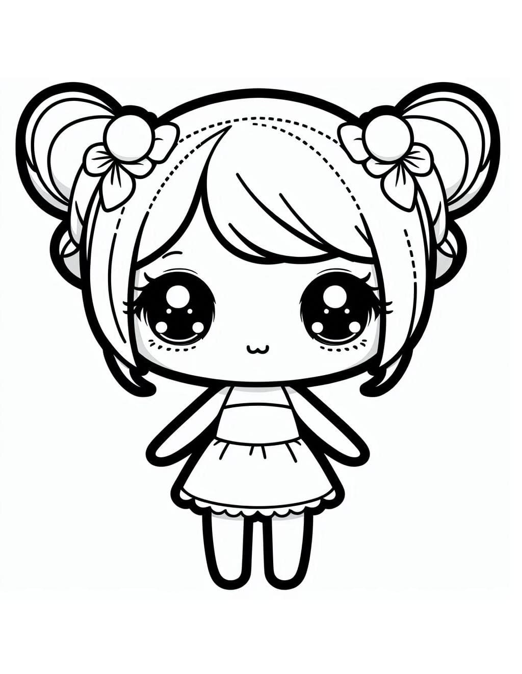 Desenho deBoneca Kawaii Para Crianças para colorir