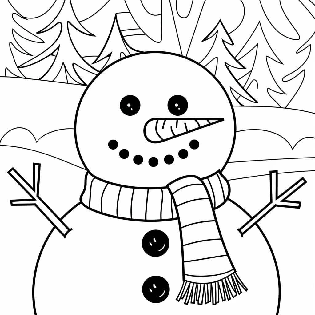 Desenho deBoneco De Neve De Inverno para colorir