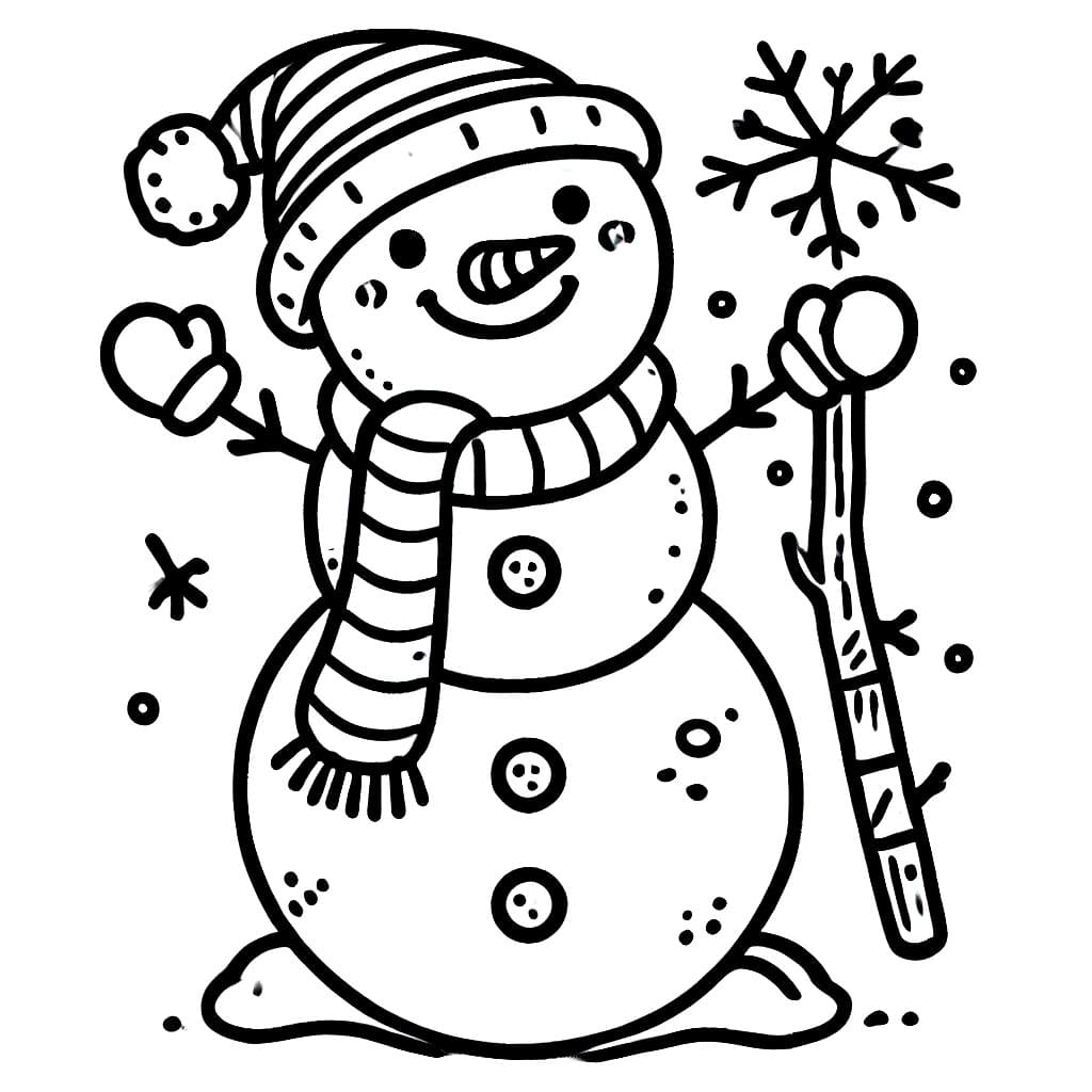 Desenho deBoneco De Neve Feliz para colorir