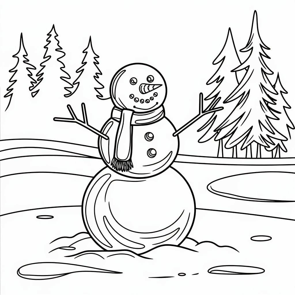 Desenho deBoneco De Neve Para Imprimir para colorir