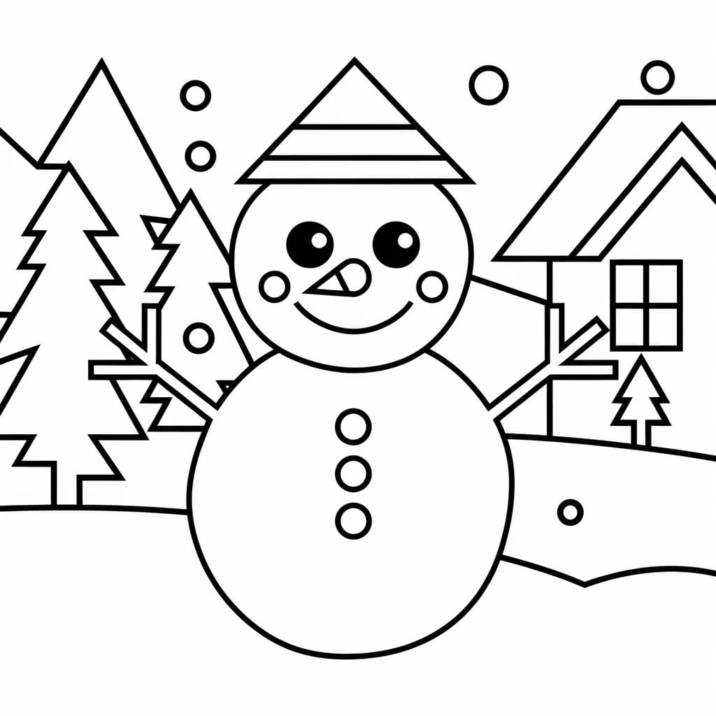 Desenho deBoneco De Neve Simples para colorir