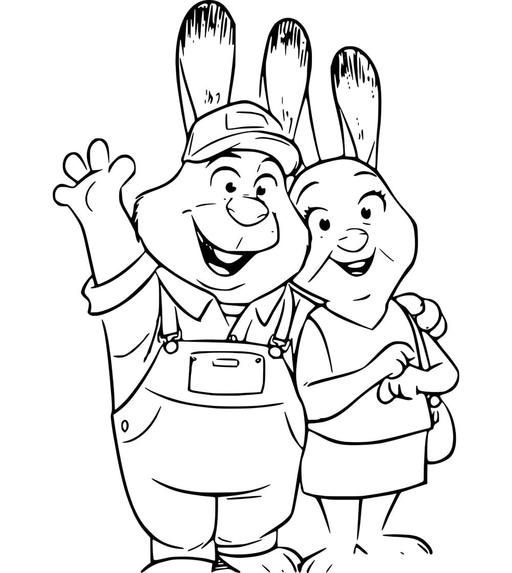 Desenho deBonnie E Stu Hopps De Zootopia para colorir