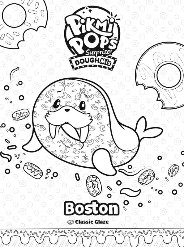 Desenho deBoston de Pikmi Pops para colorir