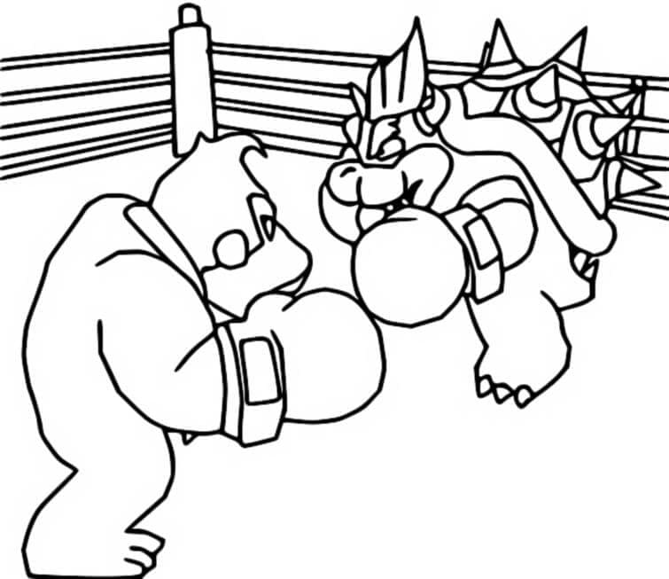 Desenho deBowser Vs Donkey Kong para colorir