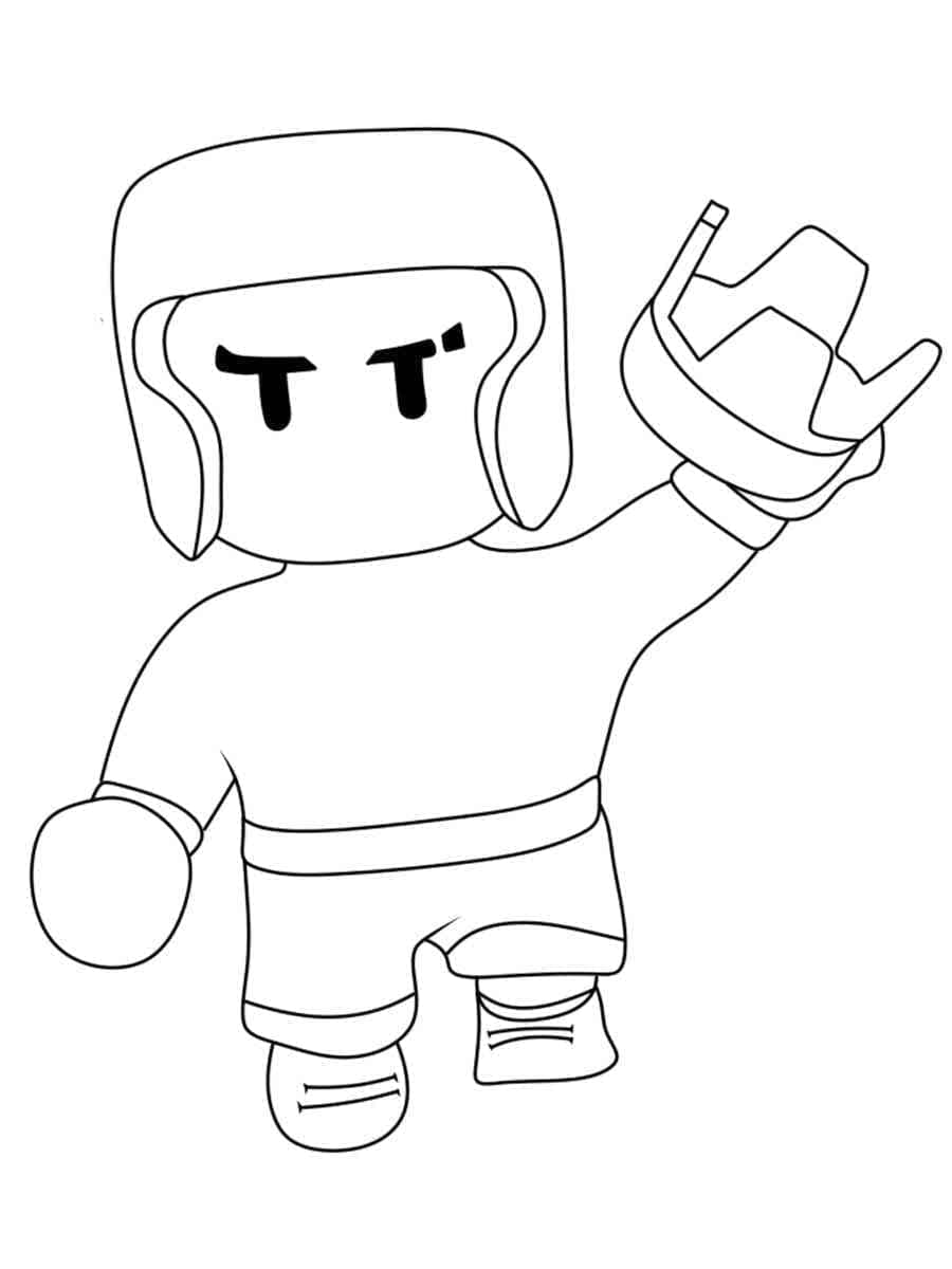 Desenho deBoxer Mike Stumble Guys para colorir