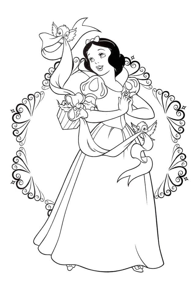 Desenho deBranca de Neve Fofa para colorir