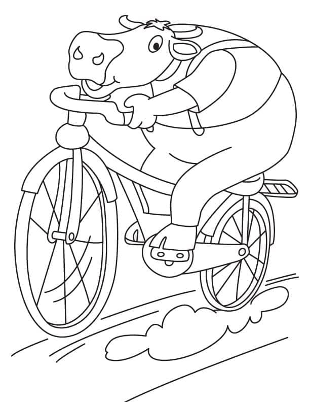 Desenho deBuffalo Anda de Bicicleta para colorir