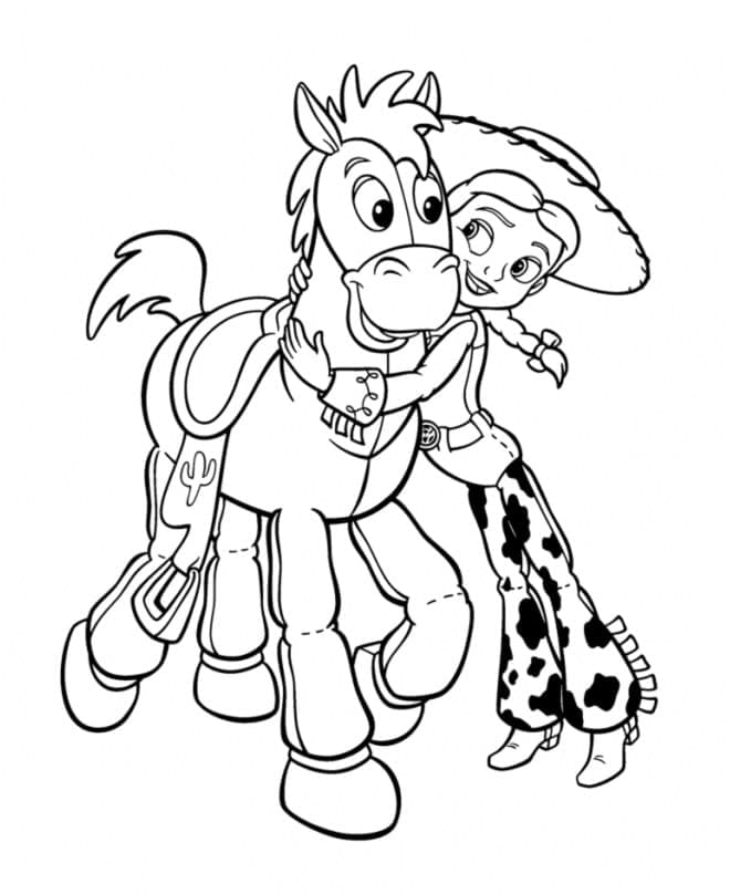 Desenho deBullseye e Jessie de Toy Story para colorir