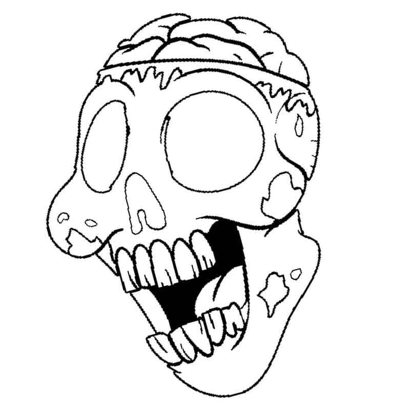 Desenho deCabeça de Zumbi para colorir