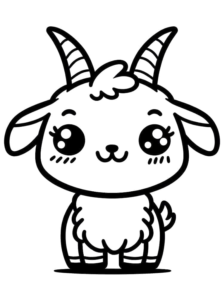 Desenho deCabra Kawaii para colorir