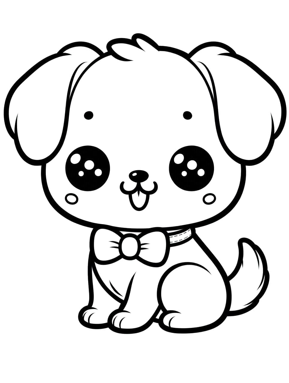 Desenho deCachorro Fofo Kawaii para colorir